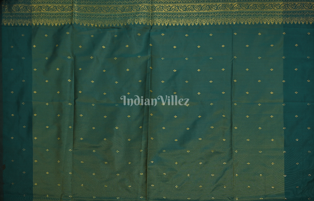 Green Tussar Silk Saree with Zari weave