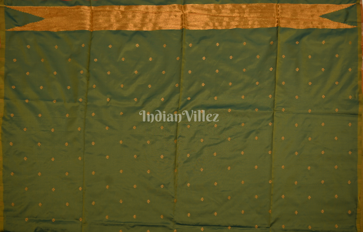 Rust Orange Gold Designer Two Tone Silk Saree With Zari Work 