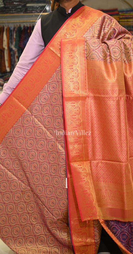 Multicolor Bridal Kanjivaram Silk Saree