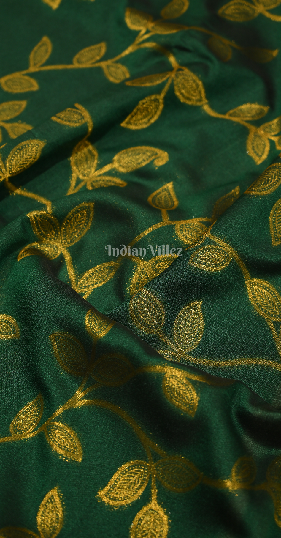 Bottle Green Two Tone Chinon Woven Banarasi Silk Saree 