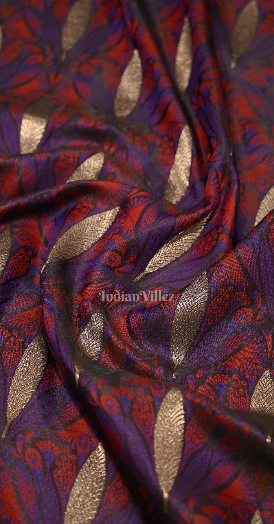 Magenta Zari Banarasi Satin Silk Saree