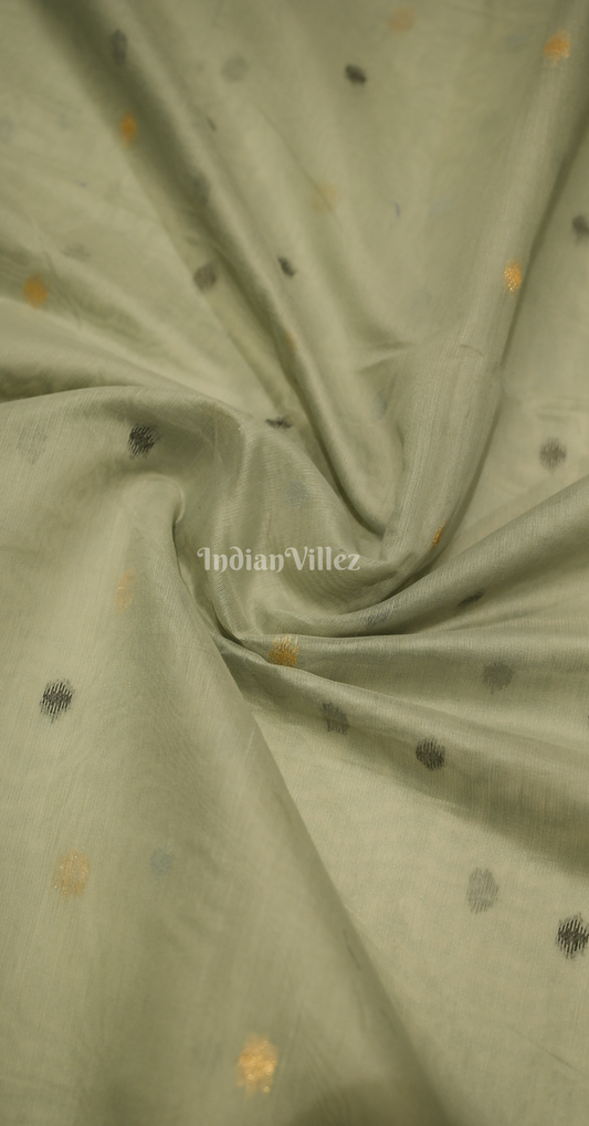 Grey Spun Weaving Silk Saree