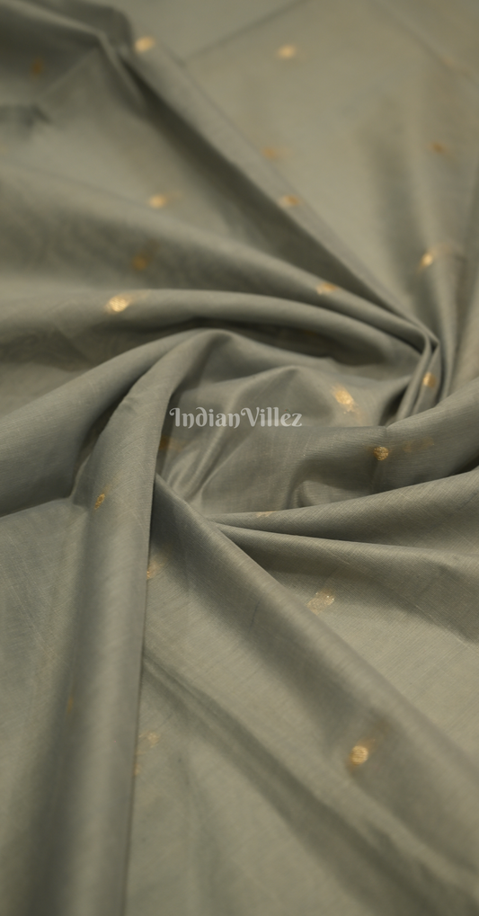 Grey Spun Weaving Silk Saree