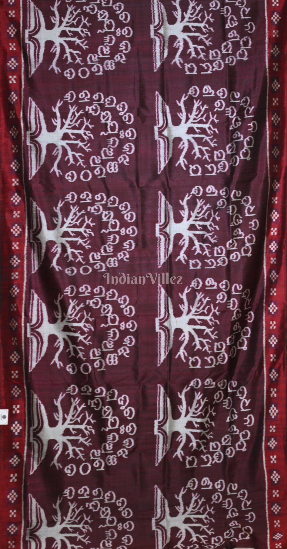 Coffee Maroon Odia Barnamala Odisha Ikat Contemporary Designer Silk Saree 