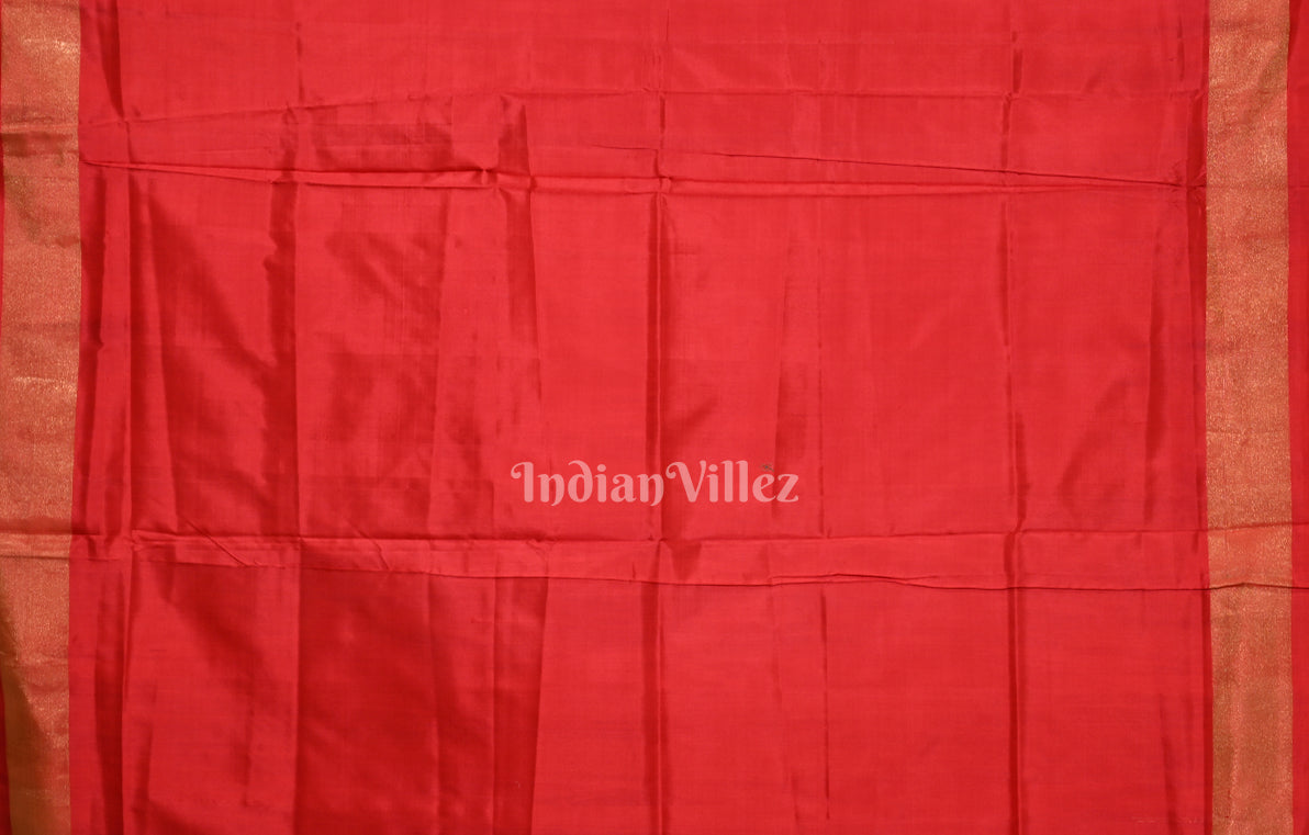  Maroon Red Pochampally Ikat Silk Saree