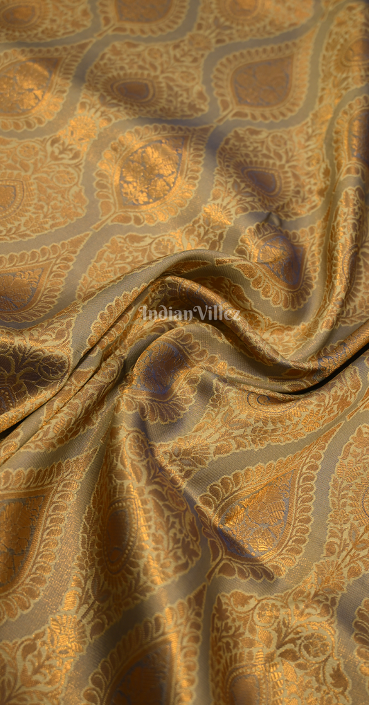 Beige Golden Weaving saree