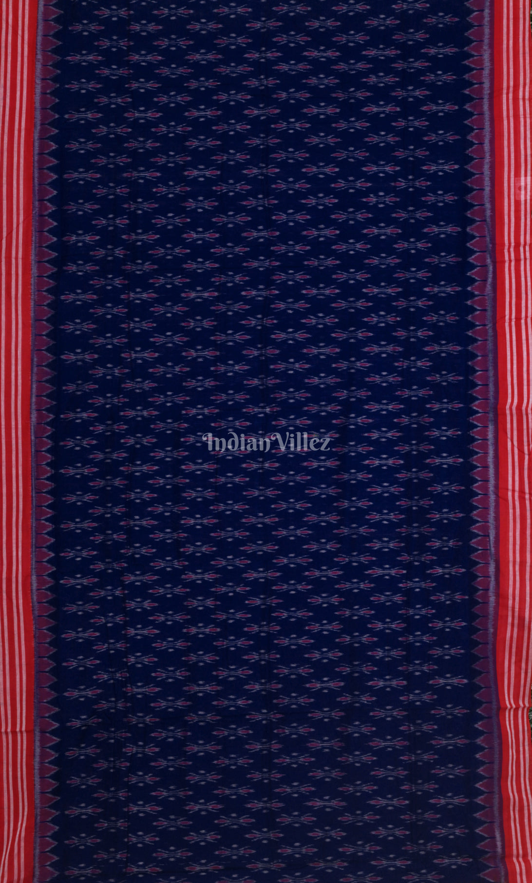 Blue Maroon Odisha Ikat Maniabandha Cotton Saree