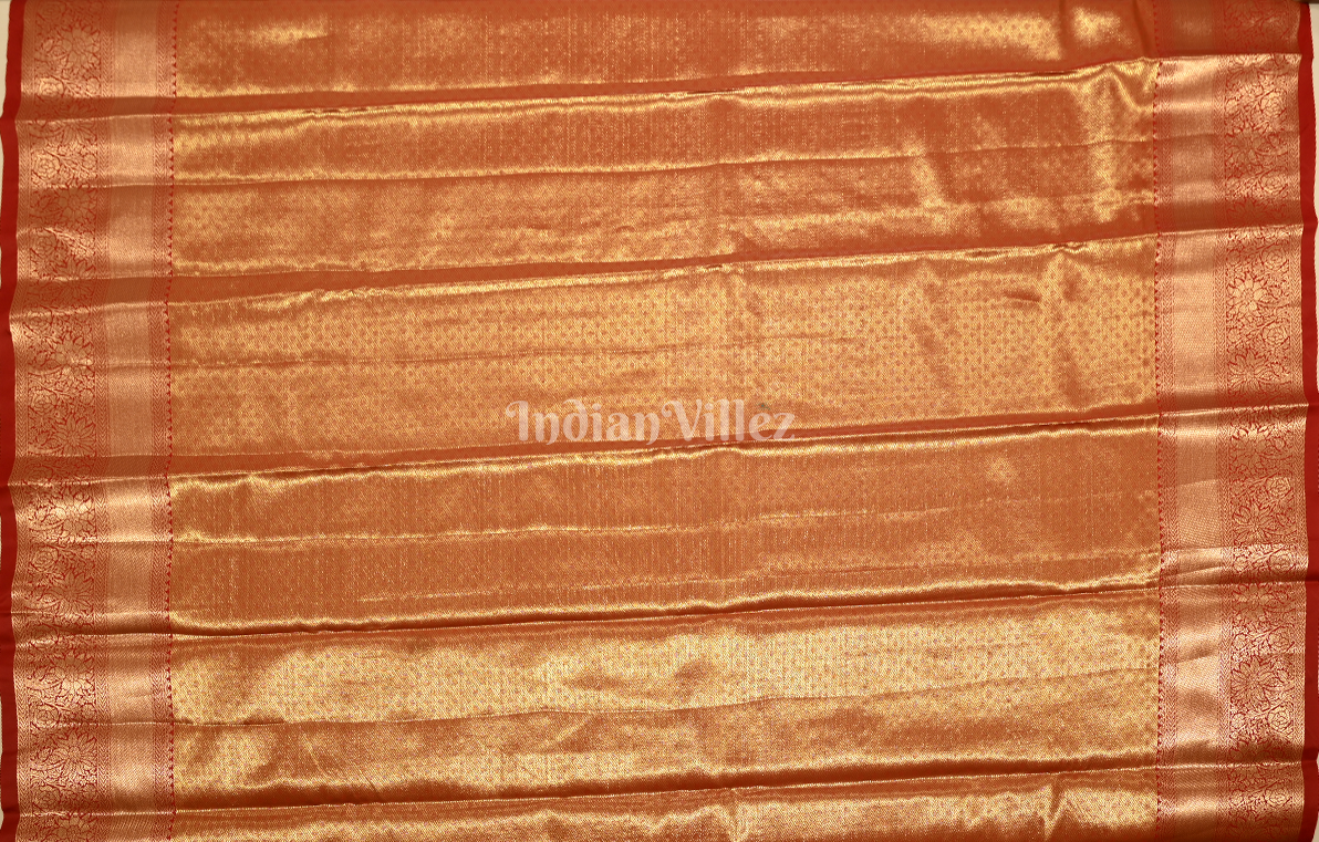 Mehendi Green Dual Tone Parrot Motif Kanjivaram Tissue Silk Saree