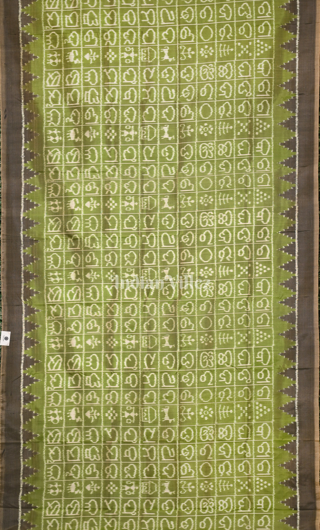 Green Black Odia Barnamala Odisha Ikat Contemporary Designer Silk Saree