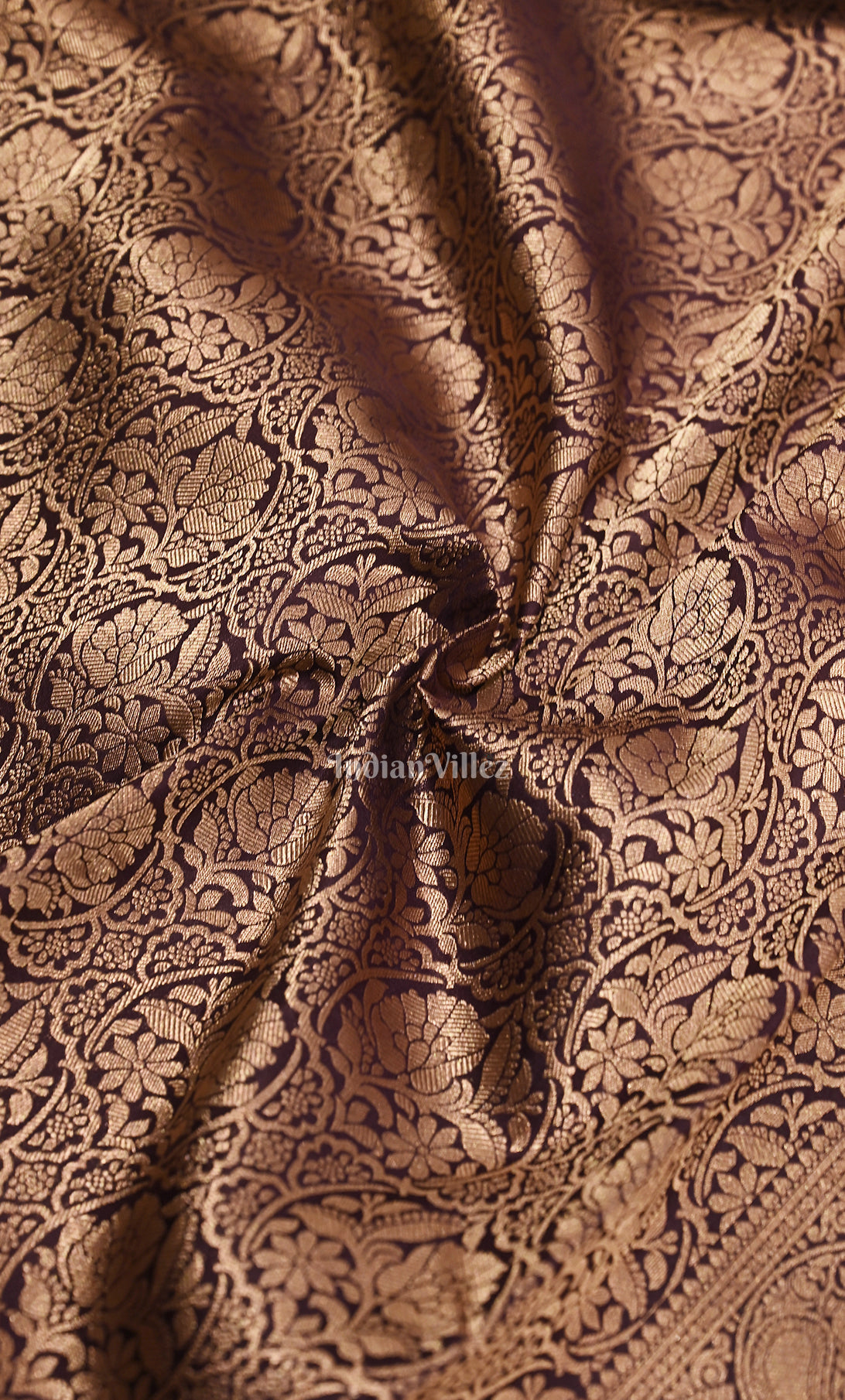 Blooming Wine Pure Brocade Kanjivaram Silk Saree
