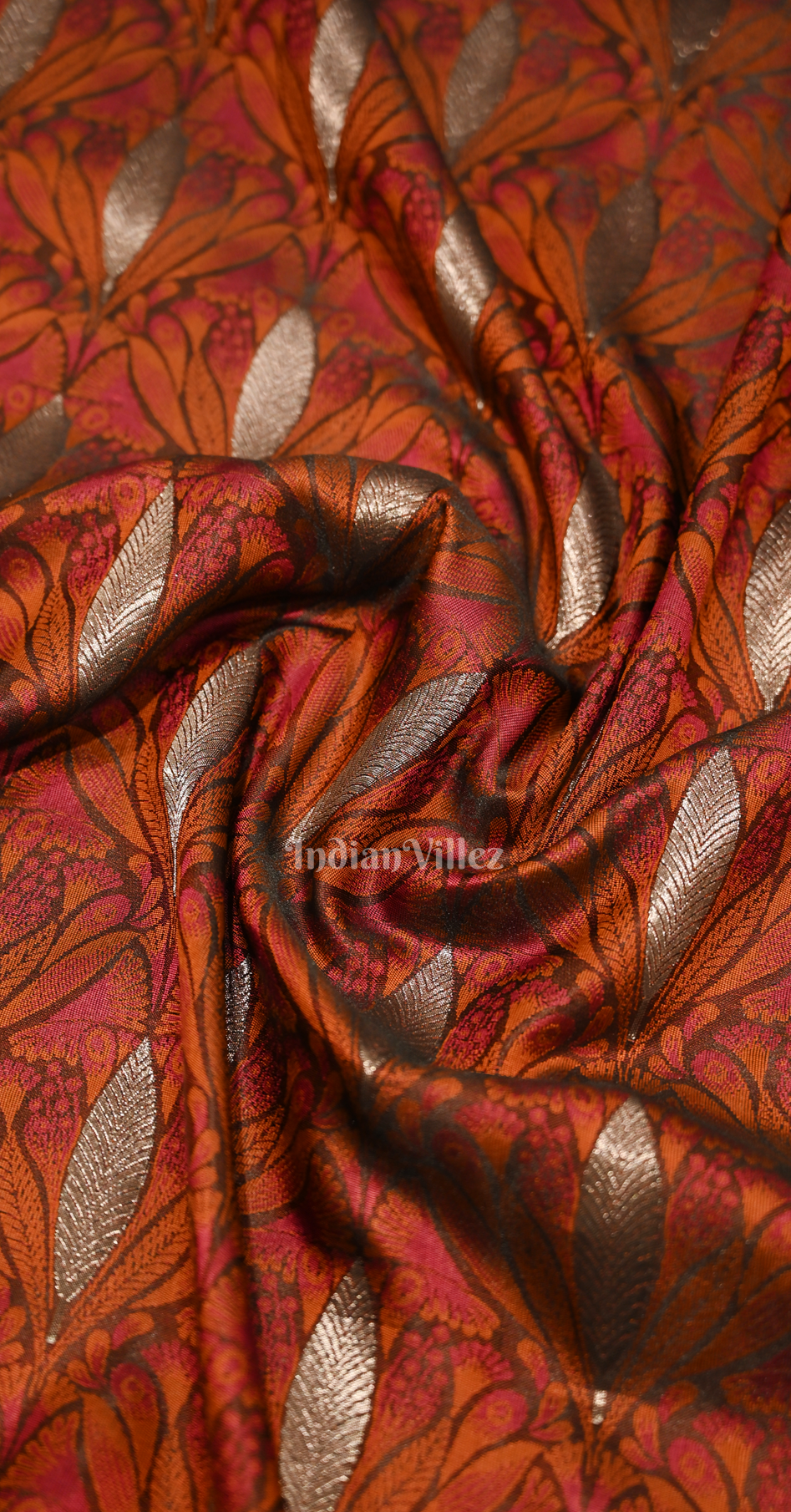 Maroon Zari Banarasi Satin Silk Saree