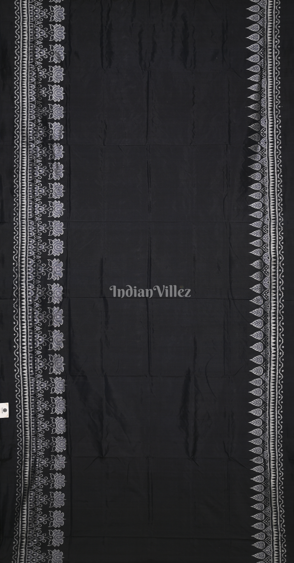 Black Lotus Scot Odisha Ikat Contemporary Designer Silk Saree