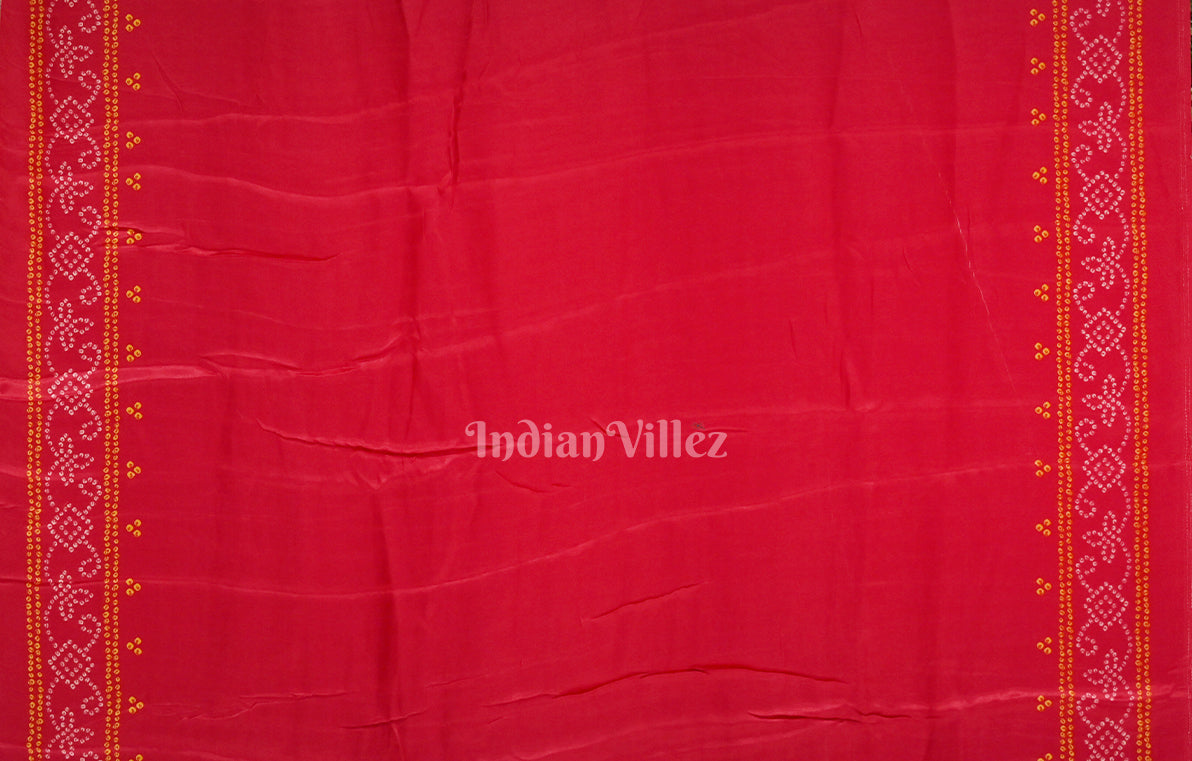 Rani Pink Bandhej Gajji Silk Saree