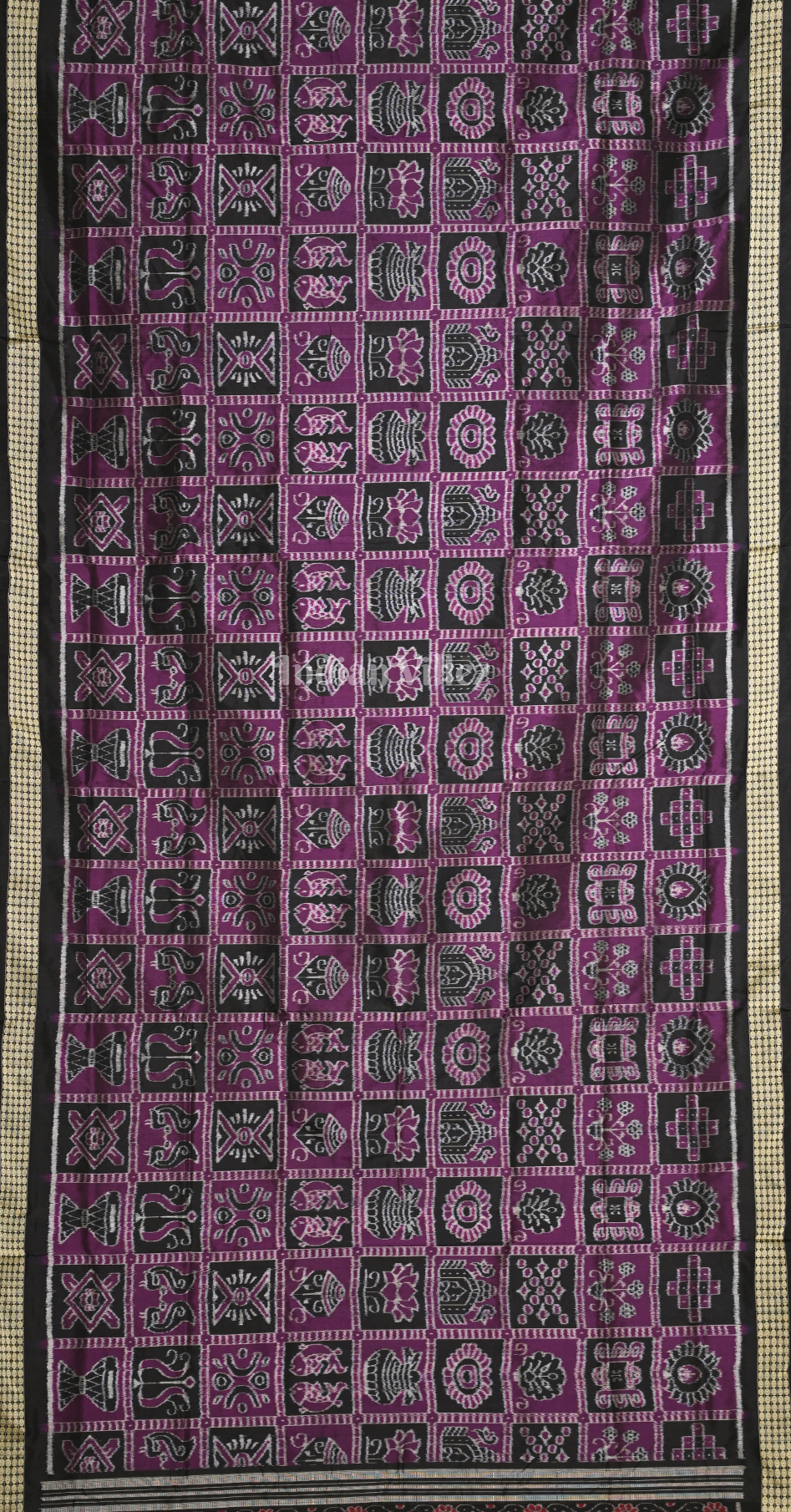 Exclusive Purple Black Nabakothi Odisha Ikat Sambalpuri Silk Saree 