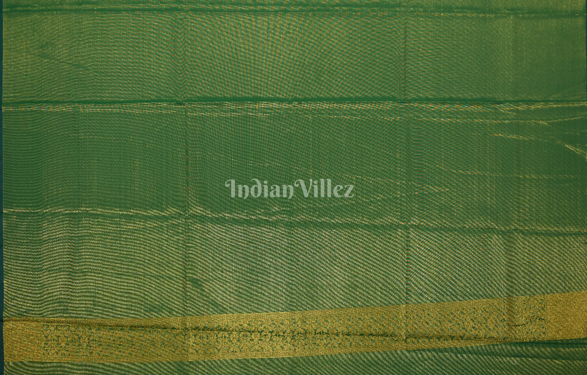 Rama Green Zari Base Tissue Banarasi Saree