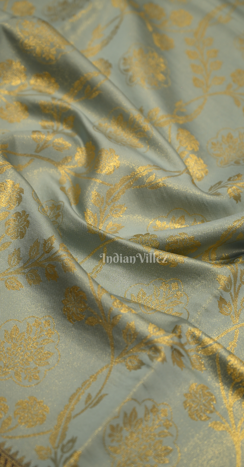Hazy Blue Pure Tissue Kanjivaram Silk Saree - Exclusive Bridal Collection