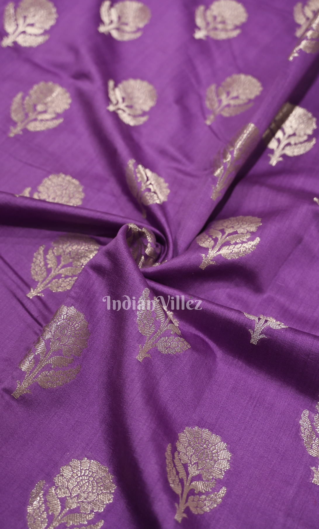 Purple Pure Chiniya Silk Banarasi Saree