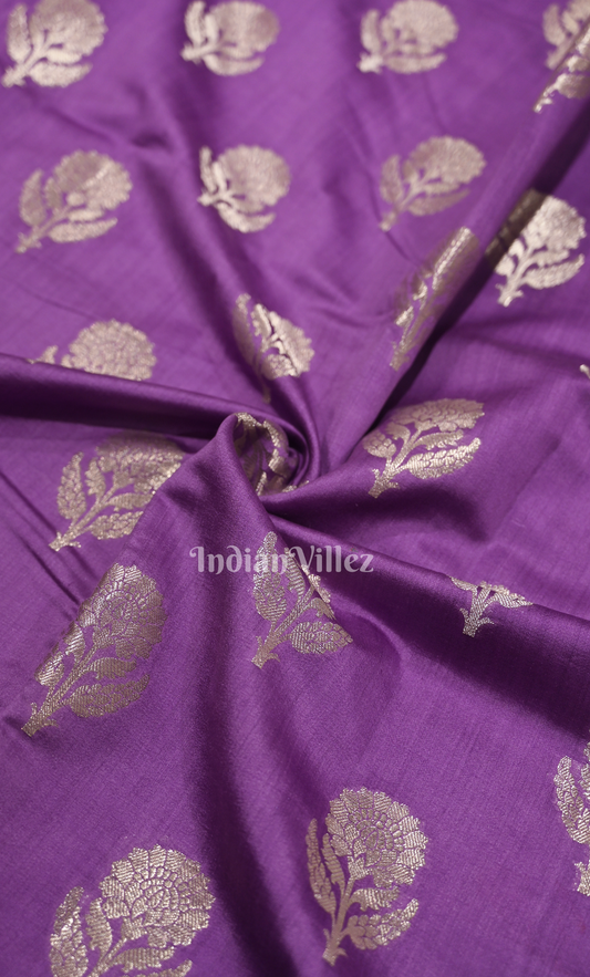 Purple Pure Chiniya Silk Banarasi Saree