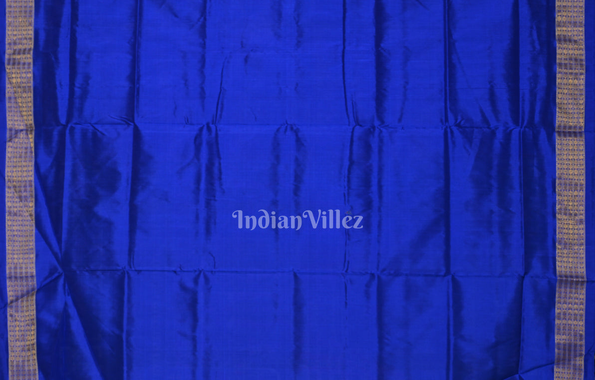 Mehendi Green Blue Tribal Theme Odisha Ikat Sambalpuri Half Tissue Silk Saree 