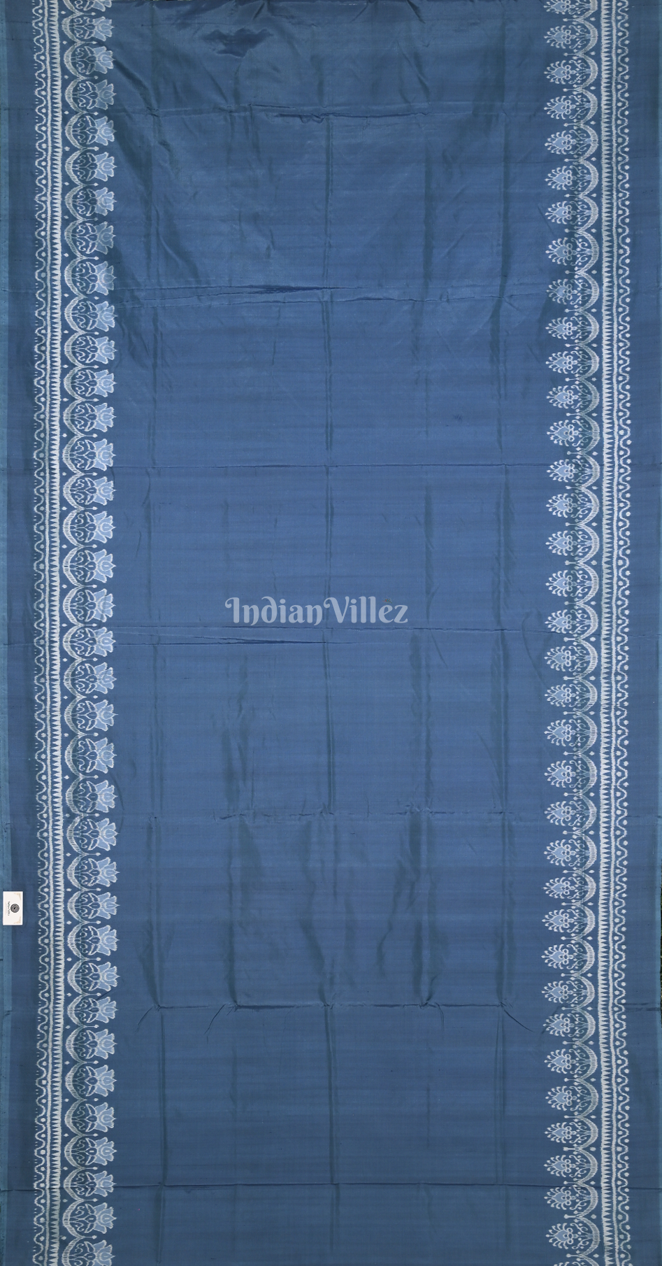Light Blue Lotus Scot Odisha Ikat Contemporary Designer Silk Saree 
