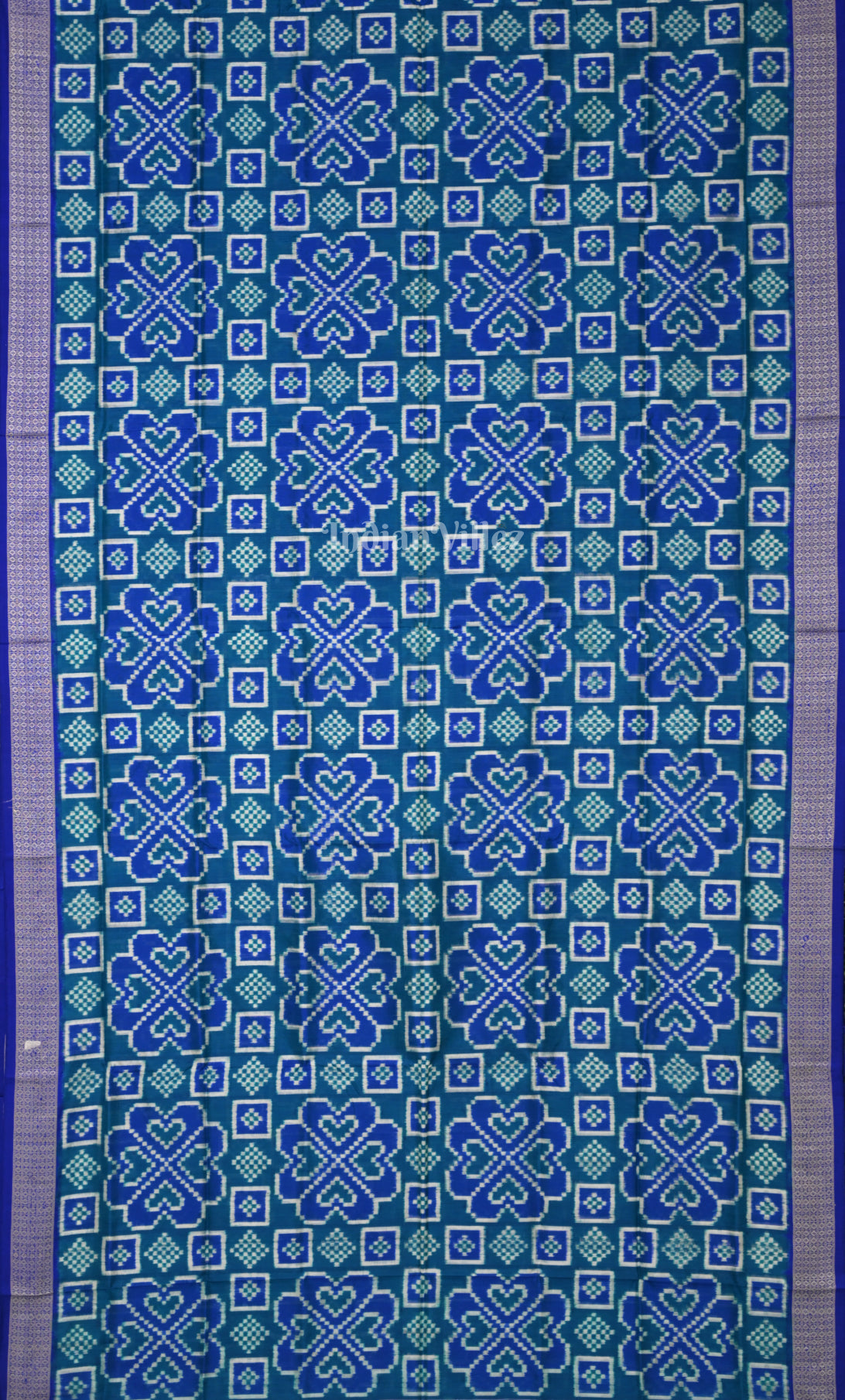 Blue Full Body Pasapali Odisha Ikat Sambalpuri Silk Saree 
