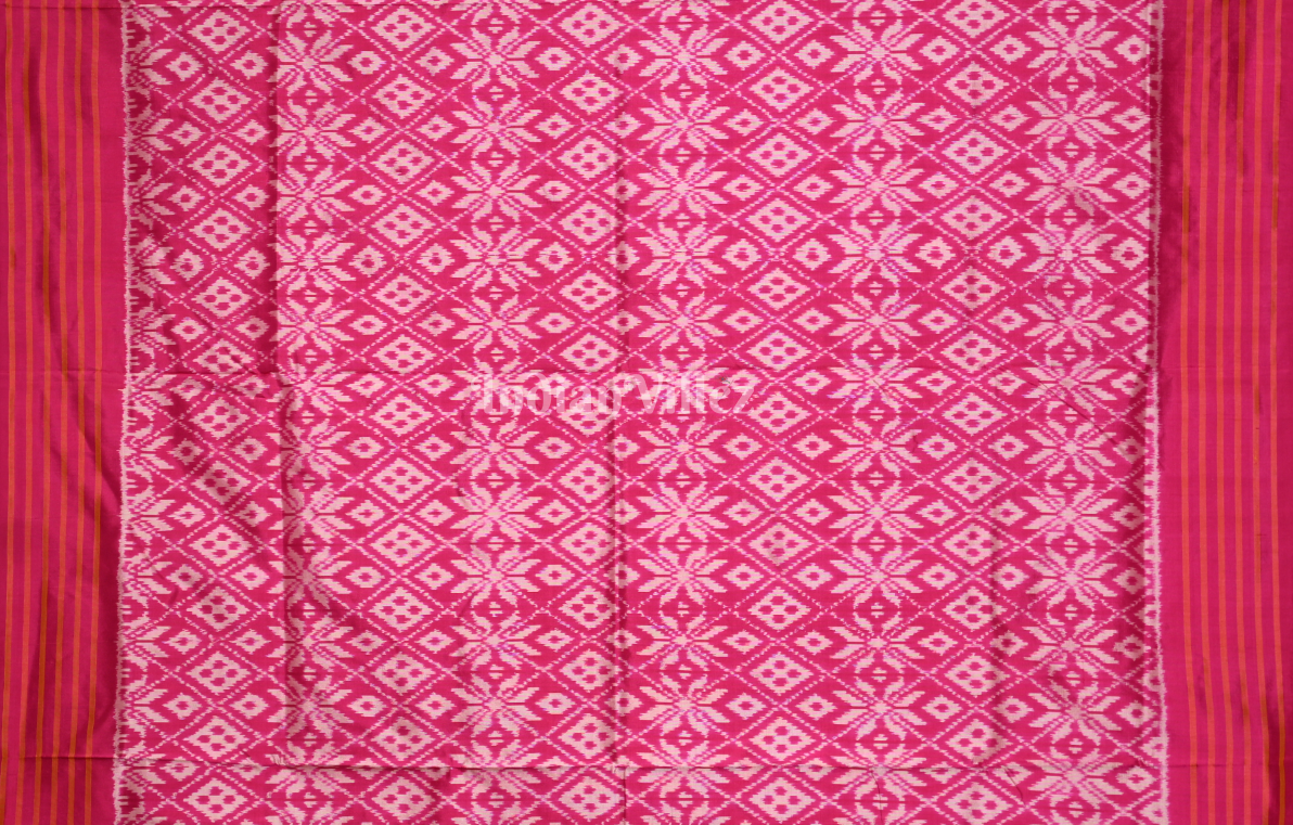 Rani Pink Pochampally Ikat Silk Saree