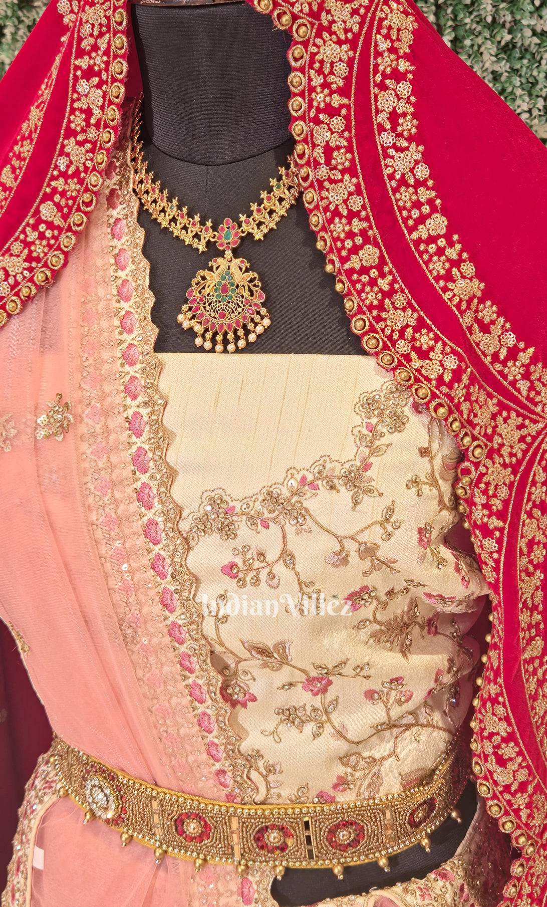 Exlusive Designer off White Peach Pink Lehenga Choli With Dupatta