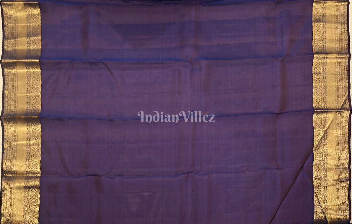 Purple Brocade Pure Kanjivaram Silk Saree