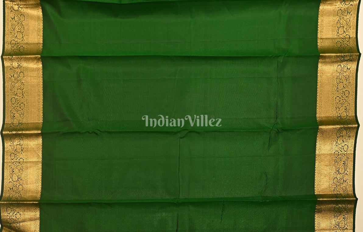 Bottle Green  Brocade Pure Kanjivaram Silk Saree 