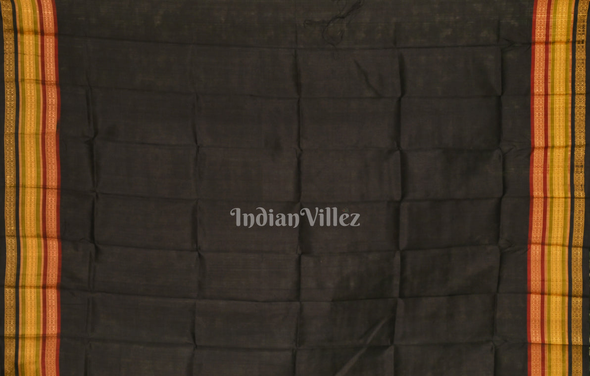 Black Kathiphera Odisha ikat Khandua Silk saree 