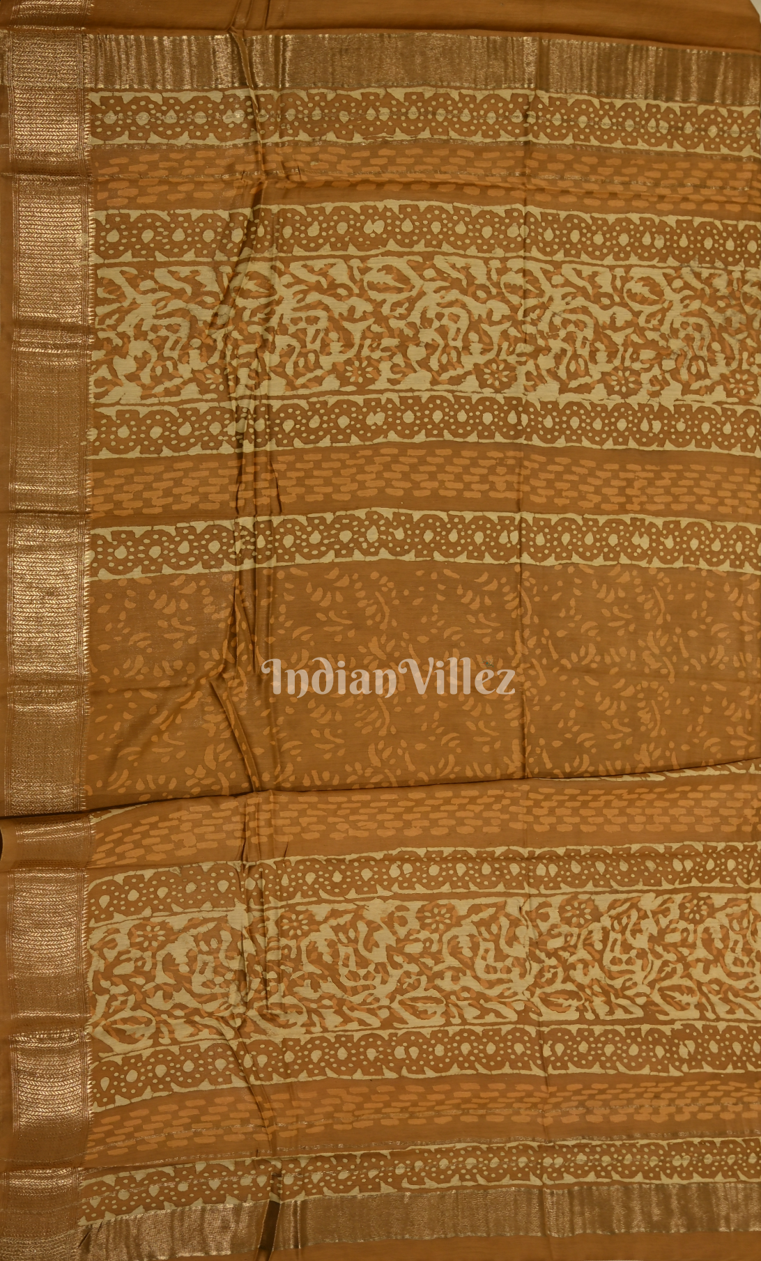 Mustard Yellow Cream Dabu Block Printed Cotton Suit Sets