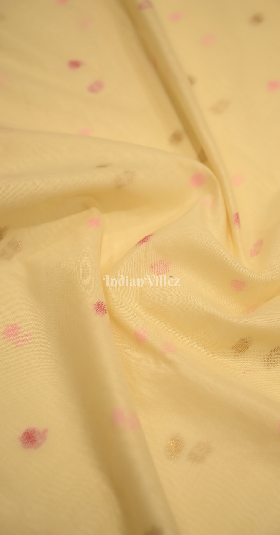 Off White Pure Chanderi Cotton Saree