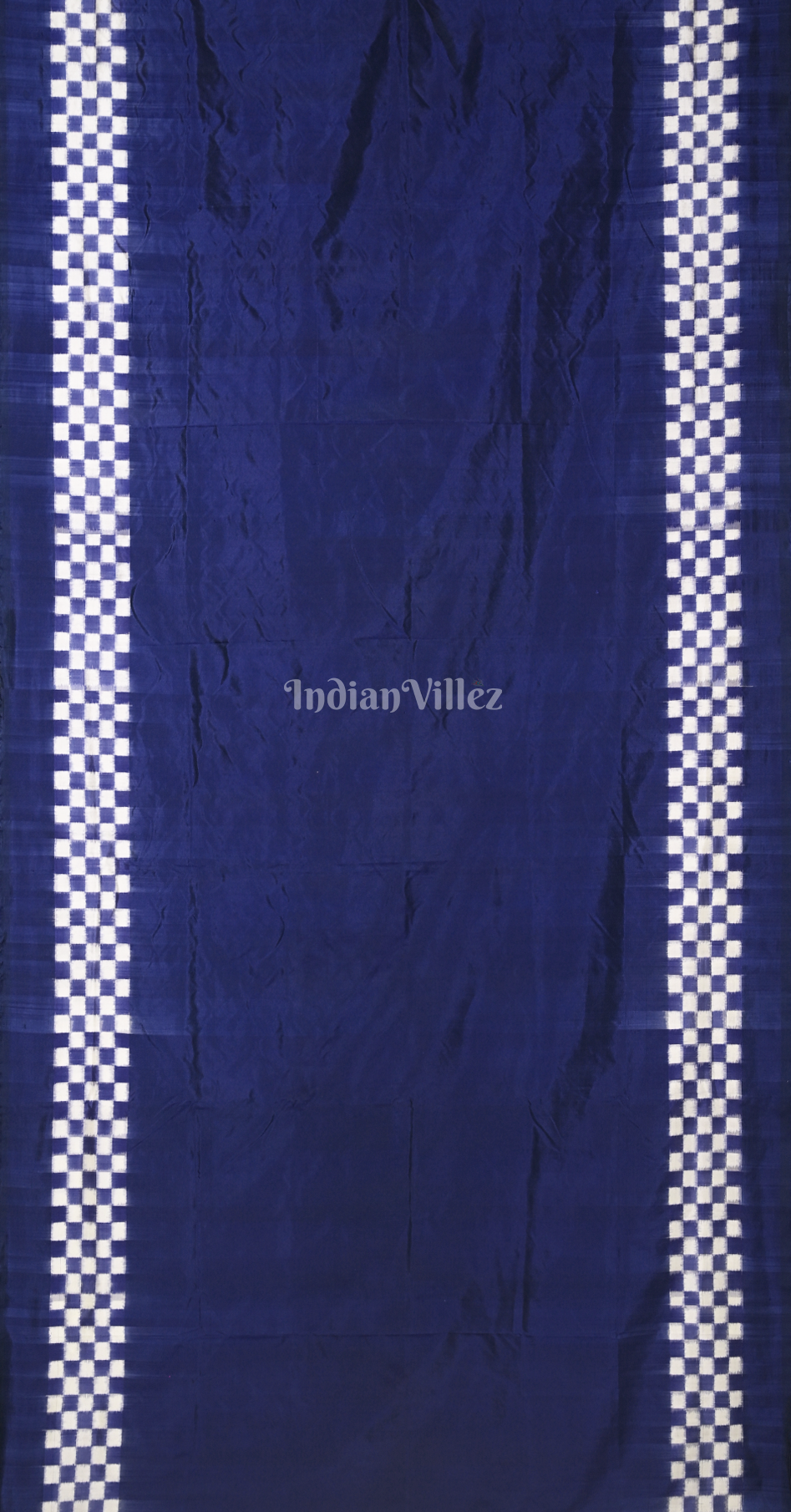 Navy Blue Black Pasapali Border Odisha Ikat Sambalpuri Silk Saree 