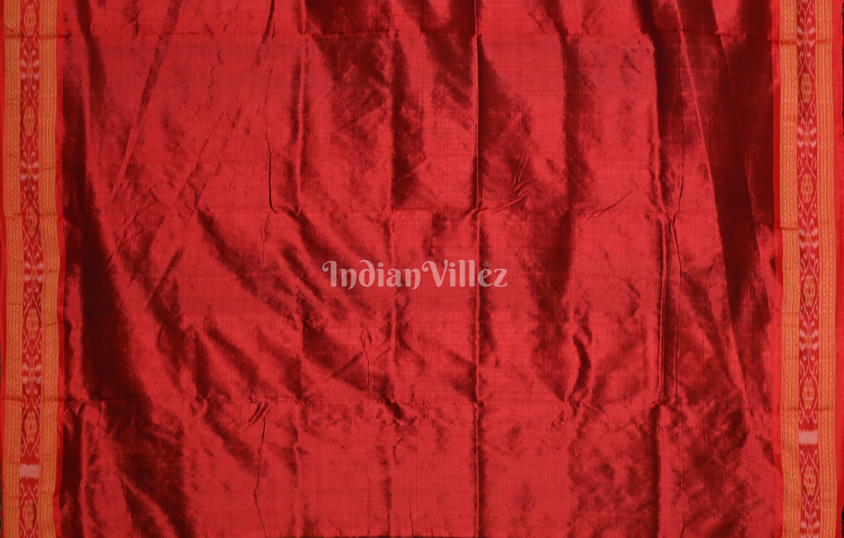 Black Red Nabakothi Odisha Ikat Khandua Silk Saree