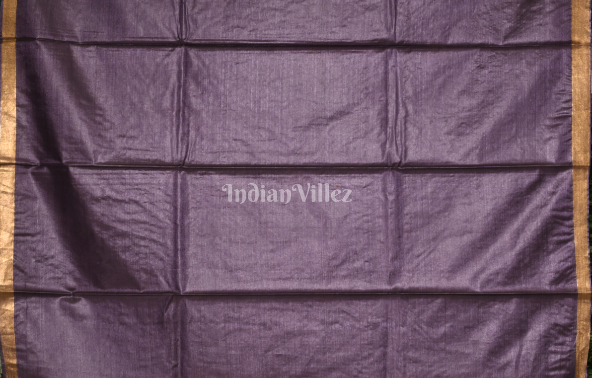 Purple Golden Pure Kanjivaram Soft Silk Saree