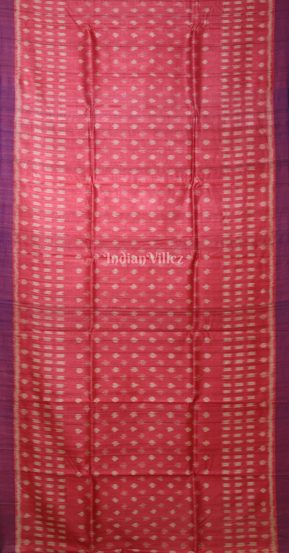 Blue Gopalpur Tussar Silk Saree with Red Shree Jagannath Ratha Yatra Anchal
