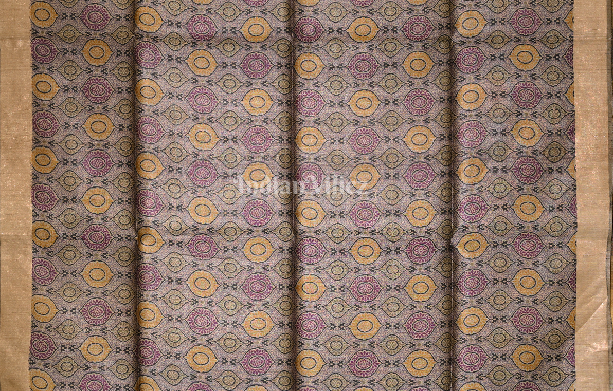 Black Golden Tussar Silk Saree 