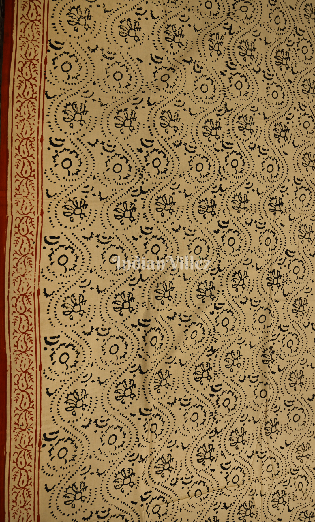 Brick Red Beige Bagru Block Printed Cotton Suit Sets