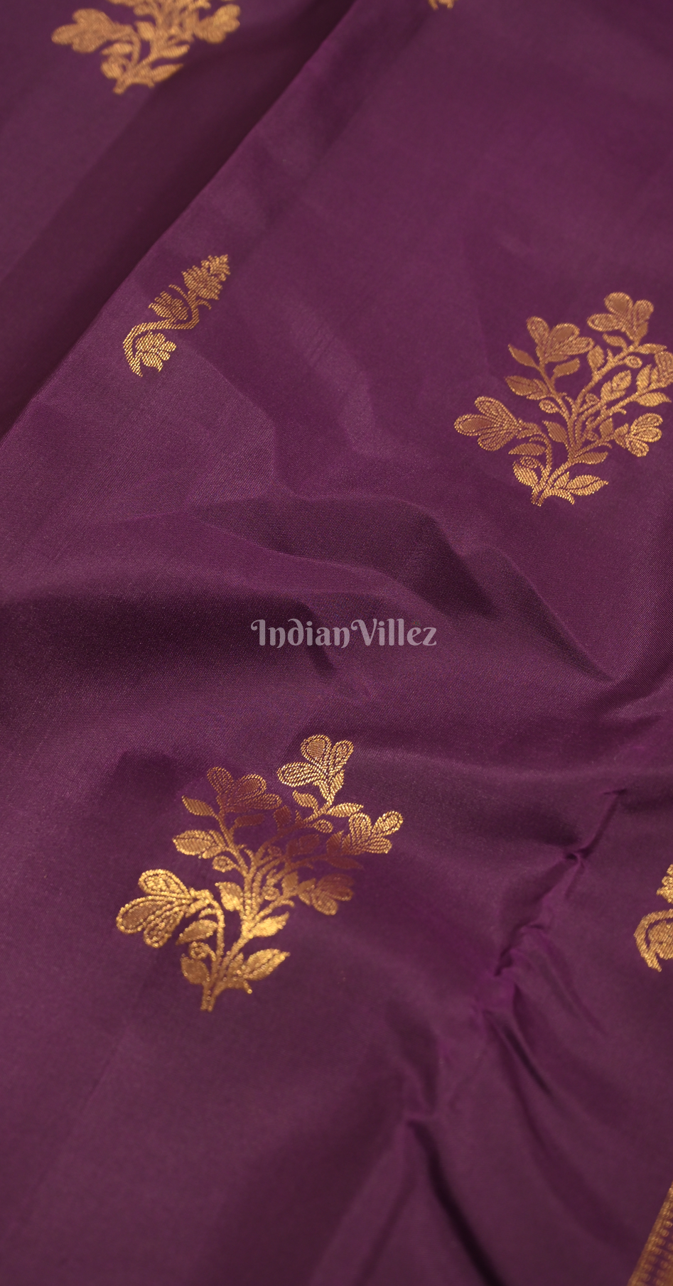 Purple Golden Floral Brocade Pure Kanjivaram Silk Saree