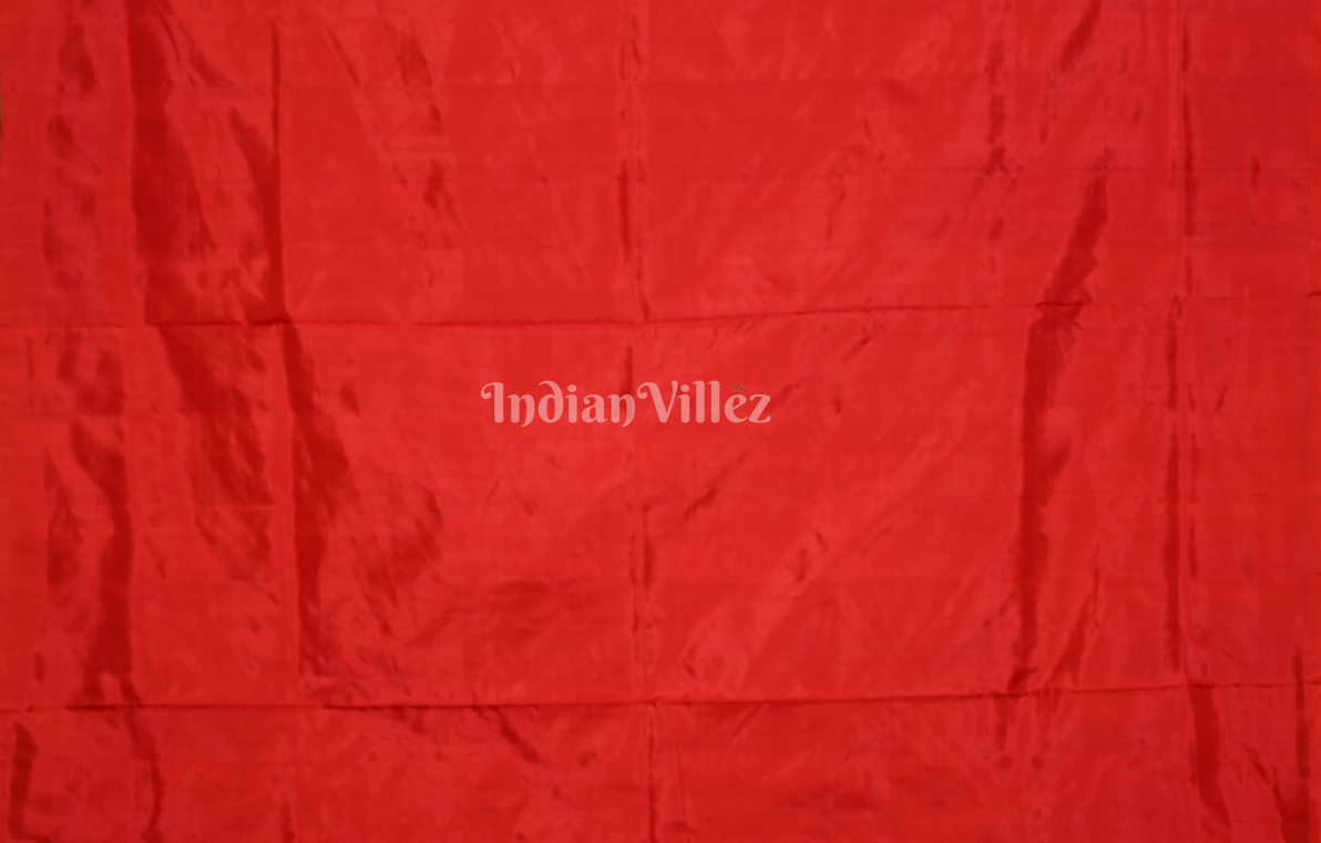 Red Pochampally Ikat Silk Saree 