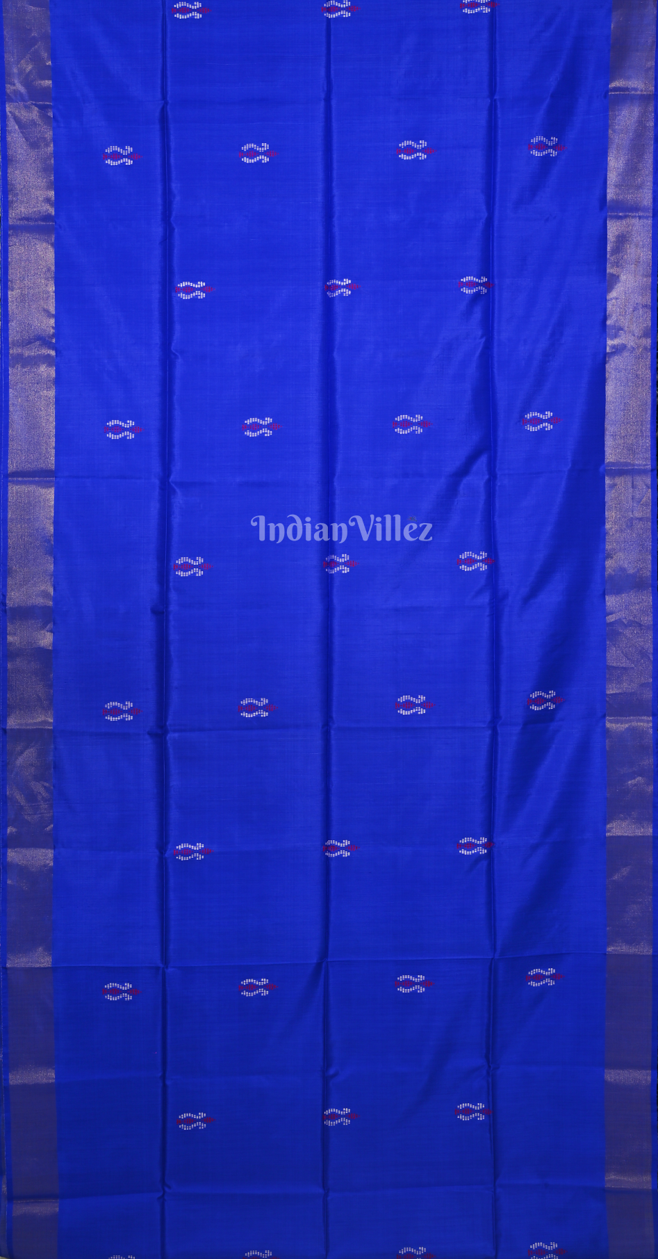 Royal Blue Maroon Pure Bishnupuri Silk Saree with Budha Tissue Anchal