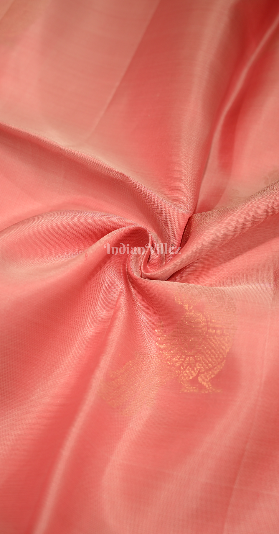 Peach Red Pure Kanjivaram Soft Silk Saree 