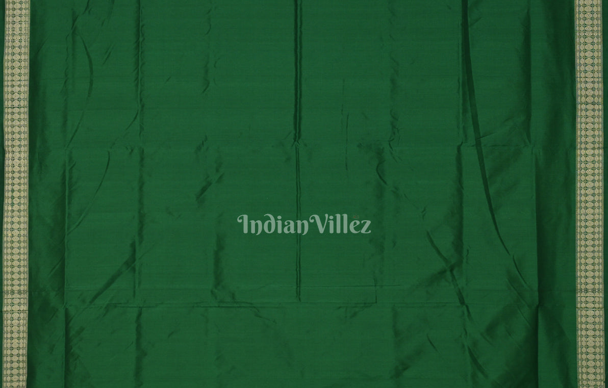 Mehendi Green Dolabedi Odisha Ikat Bomkai Sambalpuri Silk Saree