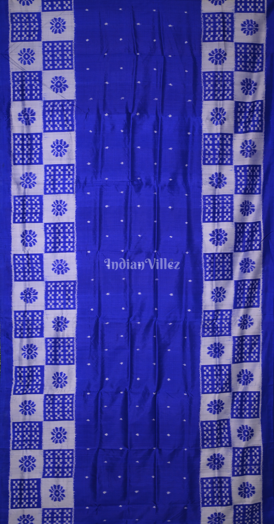 Blue Pasapali Scot Contemporary Designer Silk Saree with Elephant Anchal 
