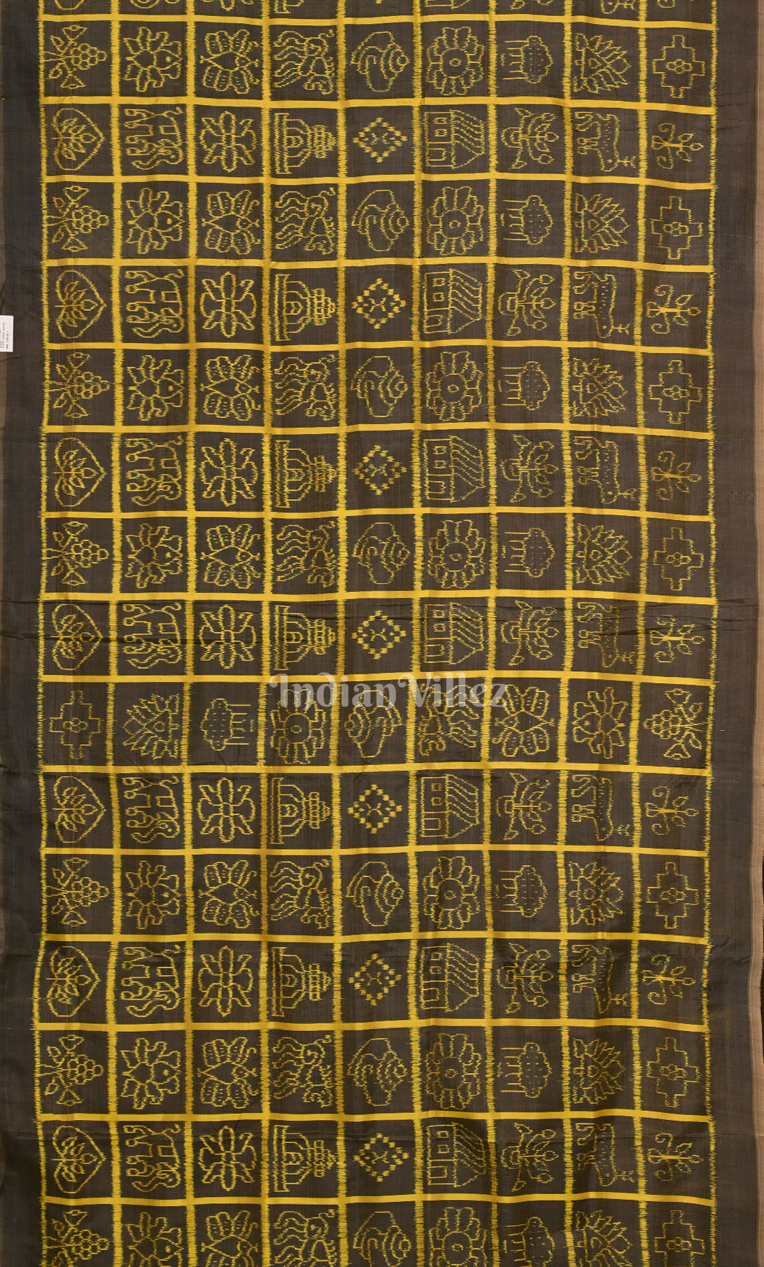 Black Green Nabakothi Odisha Ikat Contemporary Designer Silk Saree