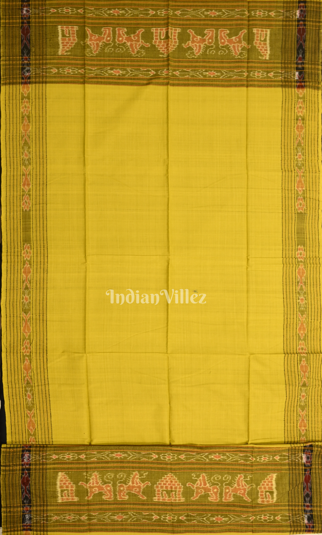 Navy Blue Yellow Nabakothi Odisha Ikat Sambalpuri Dress Set & Dupatta