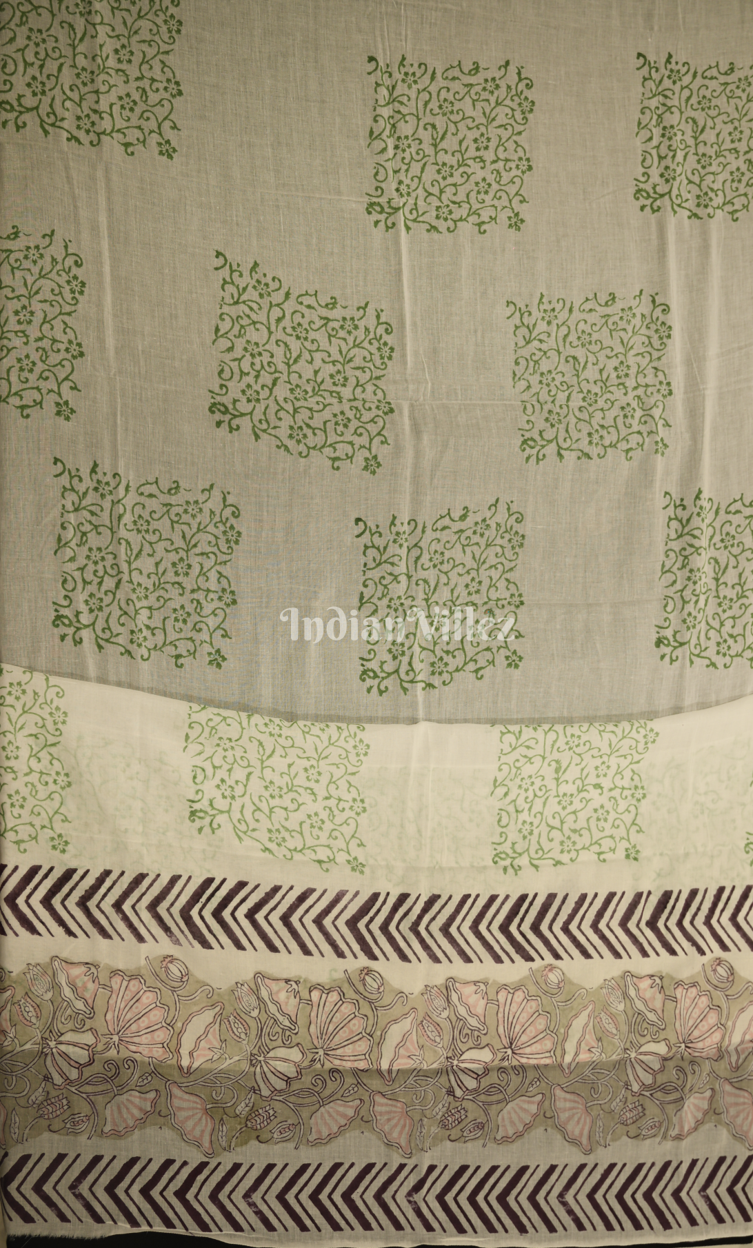 Off White Sanganeri Block Printed Cotton Suit Sets 