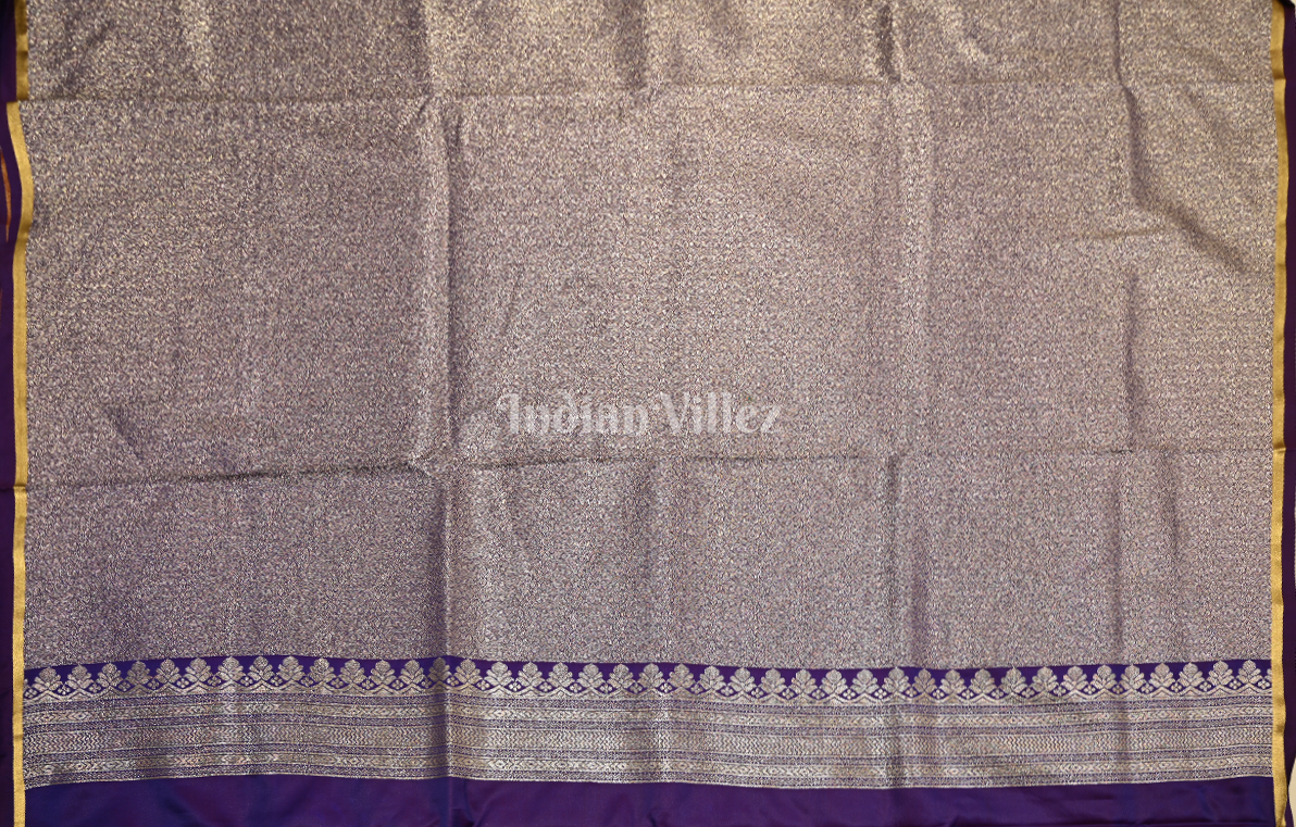 Purple Mashru Satin Banarasi Silk Saree