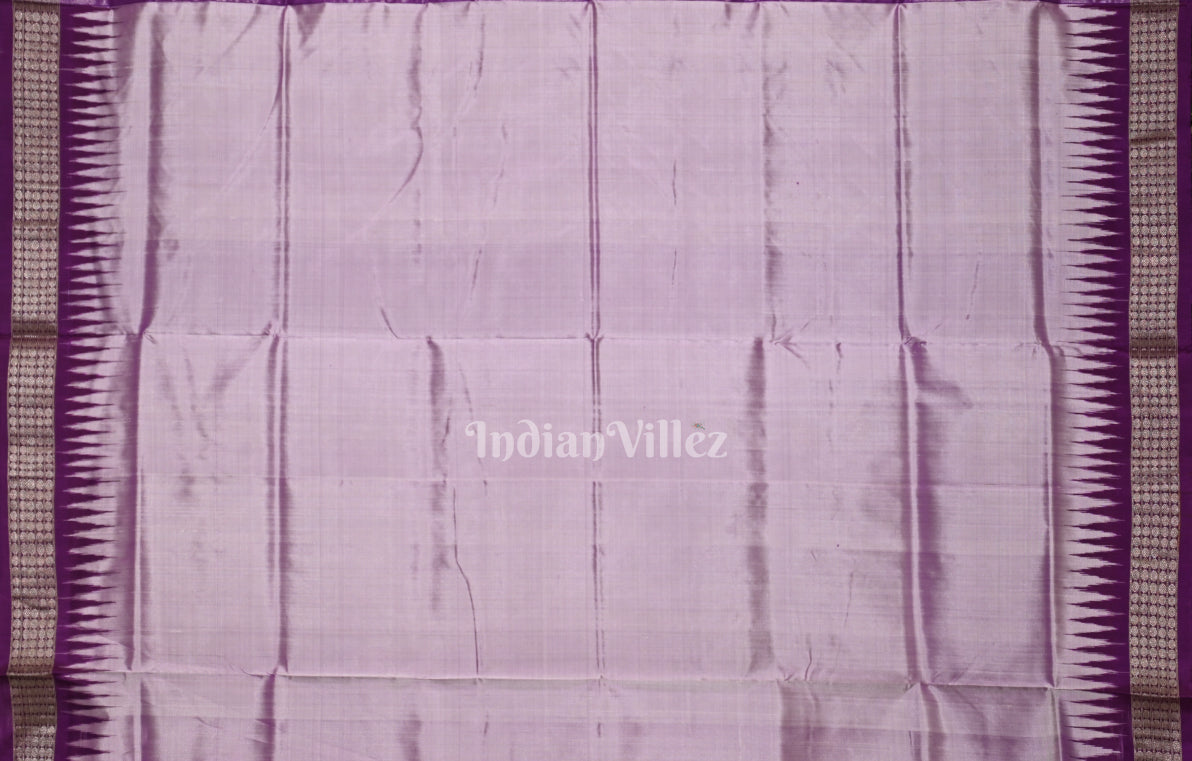 Purple Buti Odisha Ikat Bomkai Half Tissue Silk Saree
