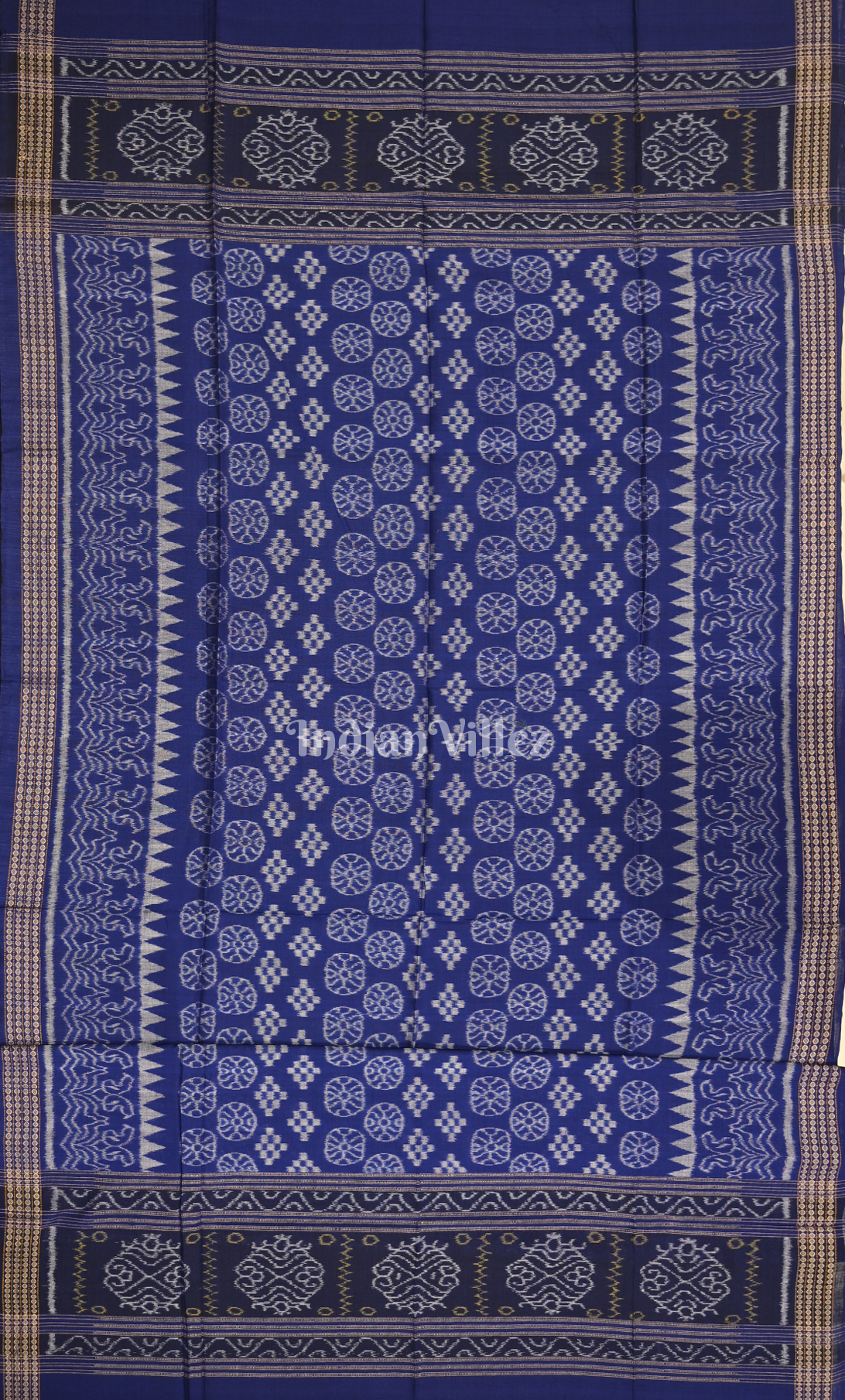Pink Blue Tribal Theme Odisha Ikat Sambalpuri Dress Set & Dupatta
